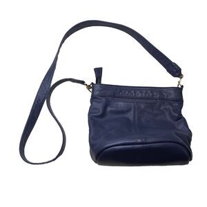 Hobo International Medium Gabby Crossbody Bucket Shoulder Bag Dusty Blue Grey